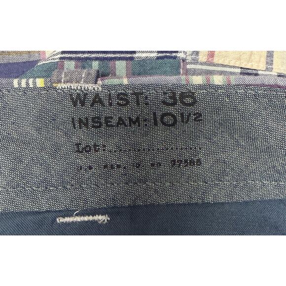 J.Crew Patchwork Madras Plaid Shorts Mens 36 Cotton Preppy Summer Casual EUC - Picture 7 of 9